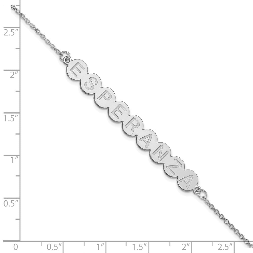 Sterling Silver Silver/Rhodium Plated 9 Letter Bubble Bracelet