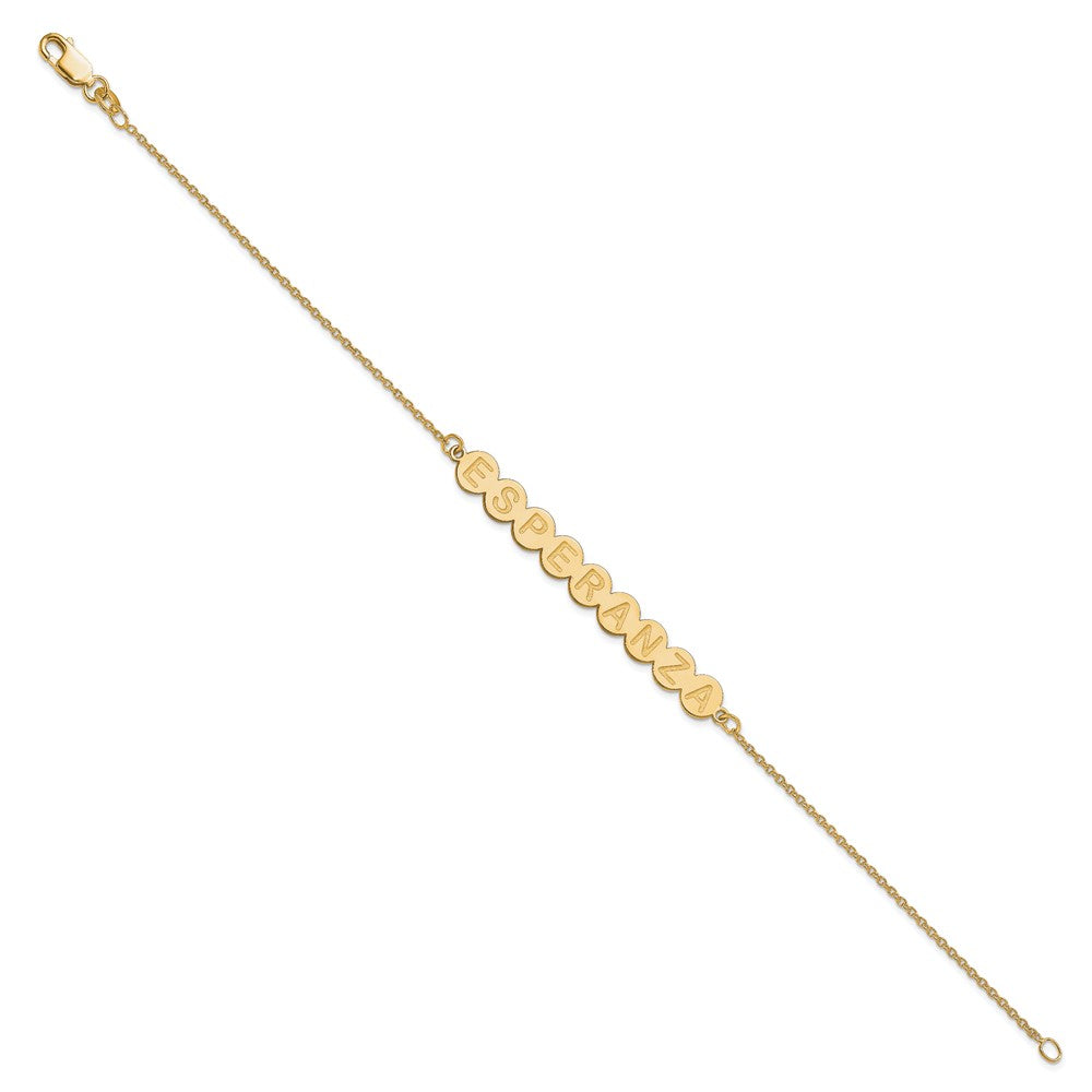 14K Yellow Gold 9 Letter Bubble Bracelet