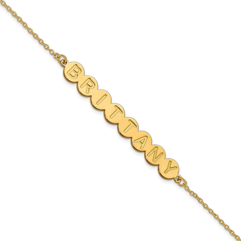 Gold Plated Sterling Silver/Gold 8 Letter Bubble Bracelet