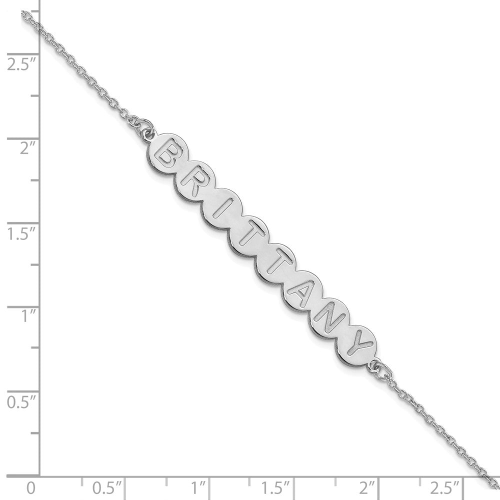 14K White Gold 8 Letter Bubble Bracelet