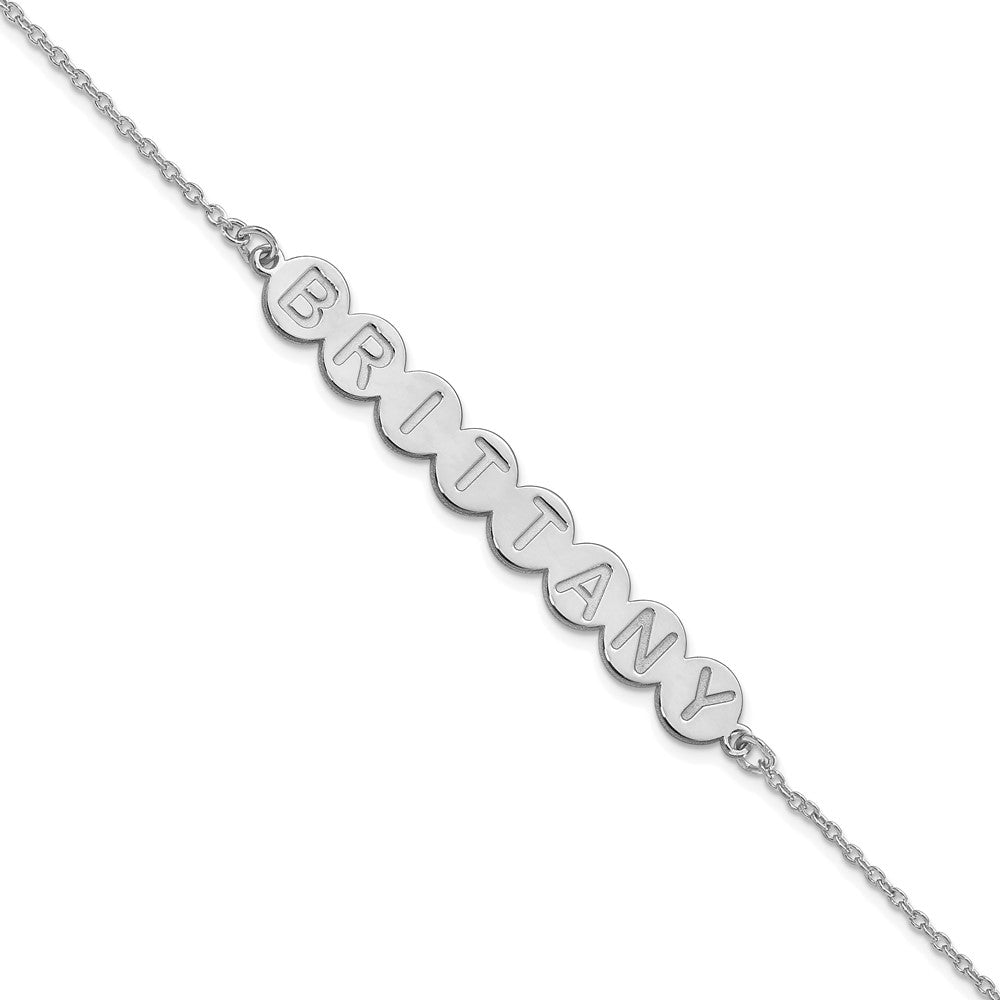 14K White Gold 8 Letter Bubble Bracelet