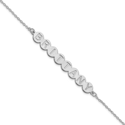 14K White Gold 8 Letter Bubble Bracelet