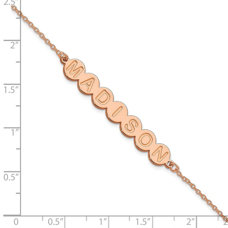 Rose Plated Sterling Silver/Rose 7 Letter Bubble Bracelet