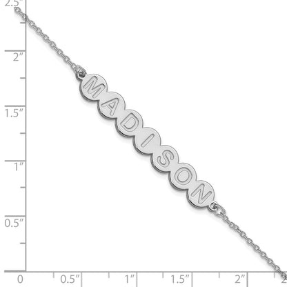 14K White Gold 7 Letter Bubble Bracelet