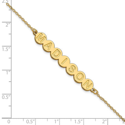 14K Yellow Gold 7 Letter Bubble Bracelet
