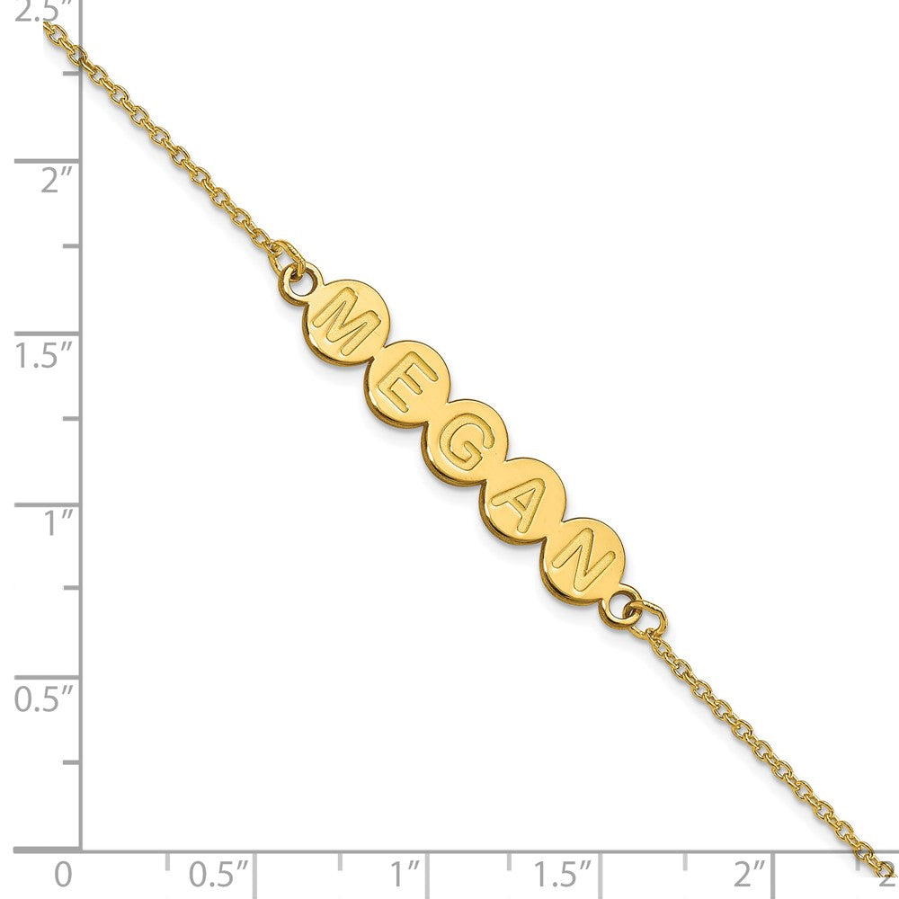 Gold Plated Sterling Silver/Gold 5 Letter Bubble Bracelet