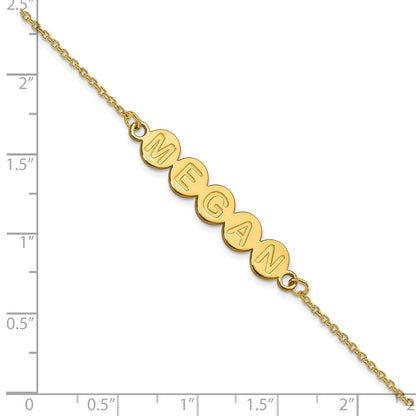 Gold Plated Sterling Silver/Gold 5 Letter Bubble Bracelet
