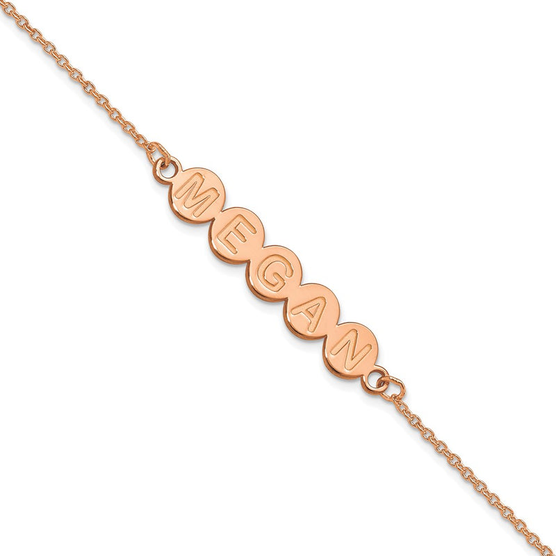 14K Rose Gold 5 Letter Bubble Bracelet