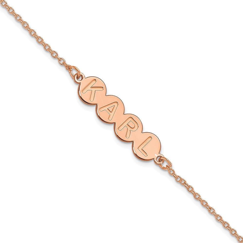 14K Rose Gold 4 Letter Bubble Bracelet