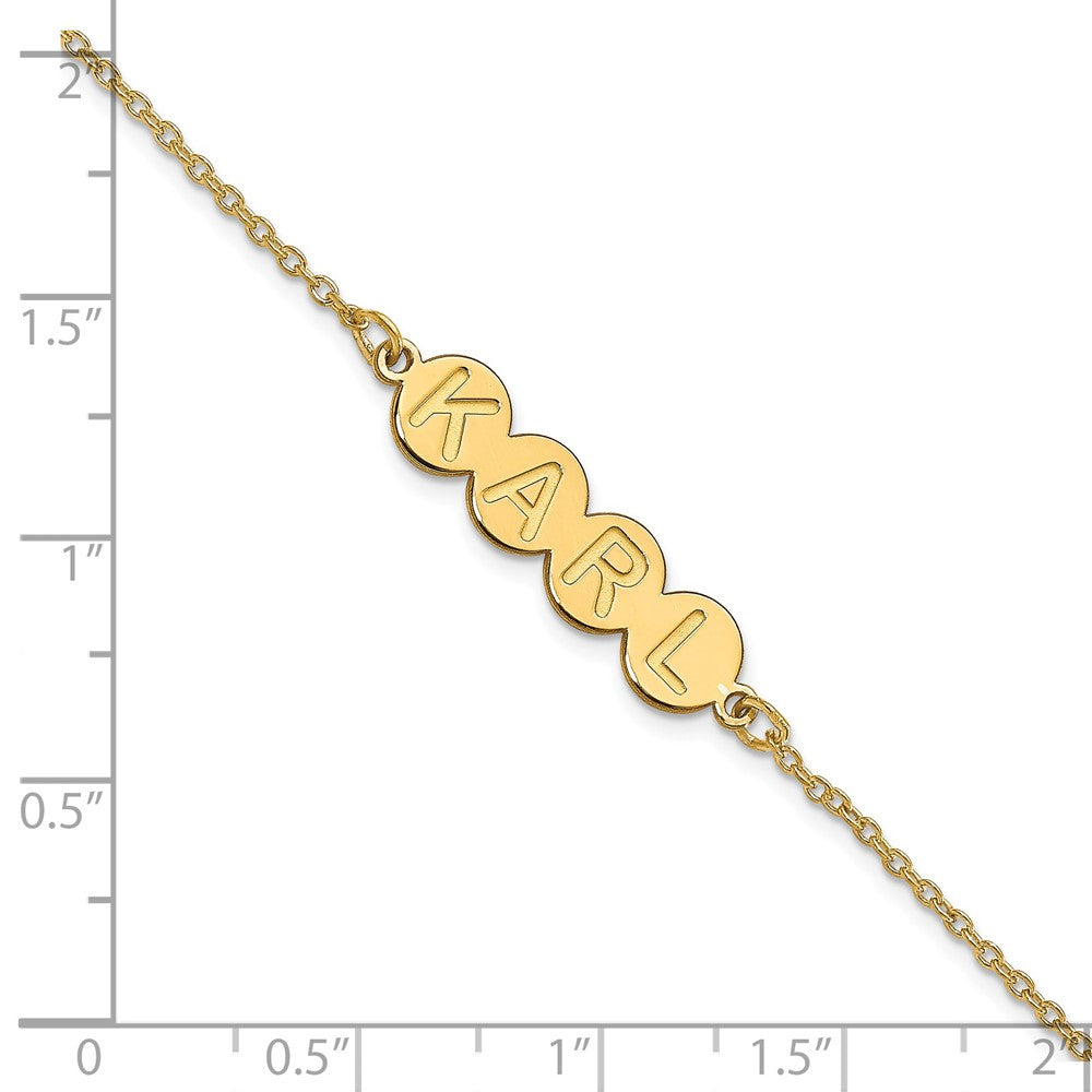 14K Yellow Gold 4 Letter Bubble Bracelet