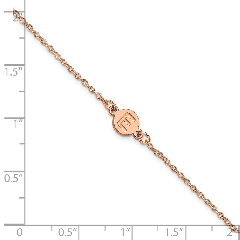 Rose Plated Sterling Silver/Rose 1 Letter Bubble Bracelet