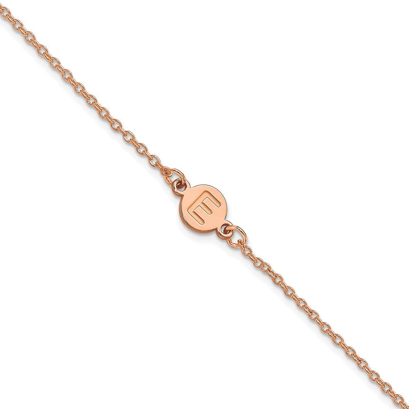 Rose Plated Sterling Silver/Rose 1 Letter Bubble Bracelet