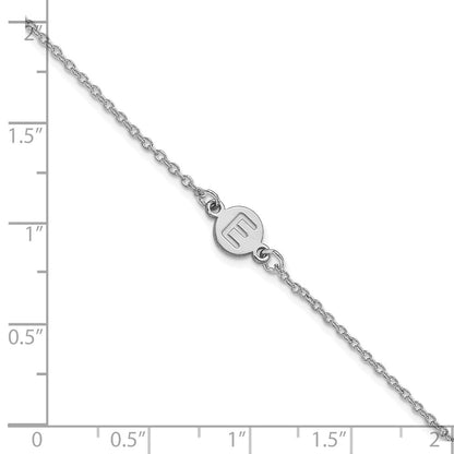 Sterling Silver Silver/Rhodium Plated 1 Letter Bubble Bracelet