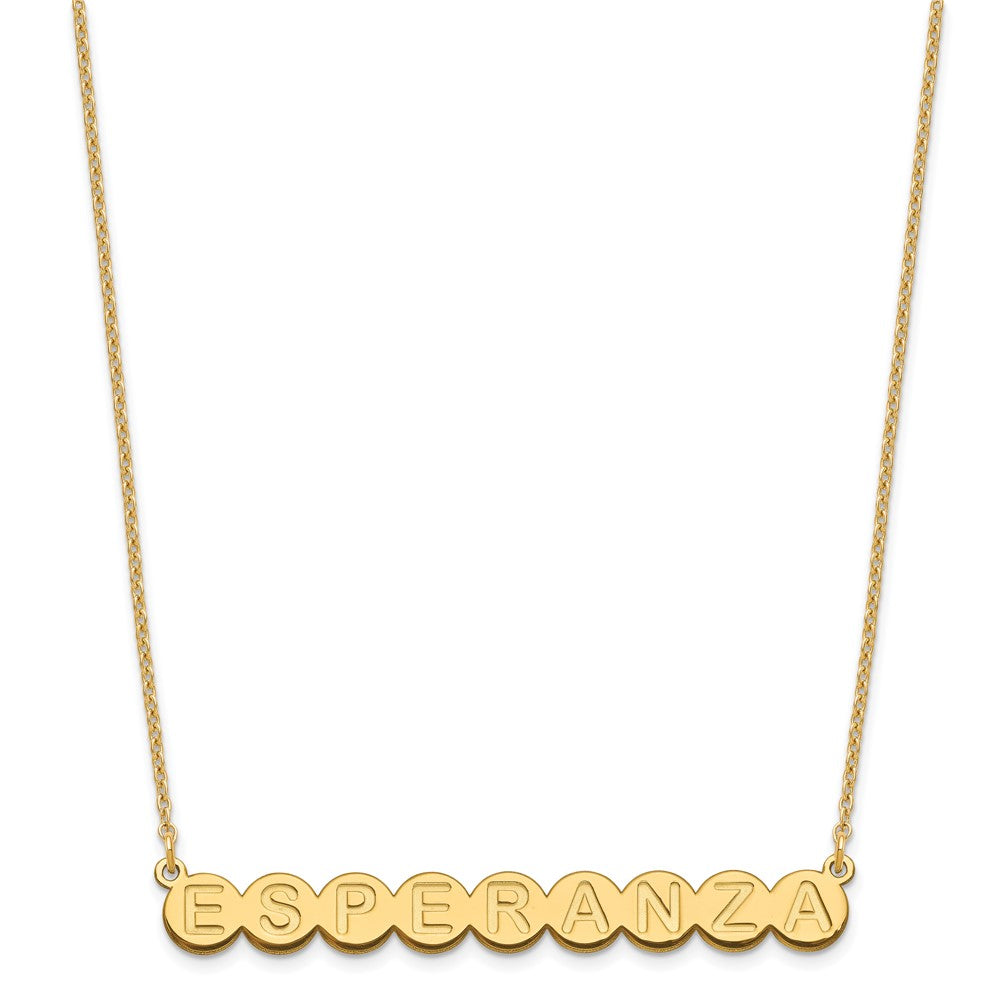 Gold Plated Sterling Silver/Gold 9 Letter Bubble Necklace