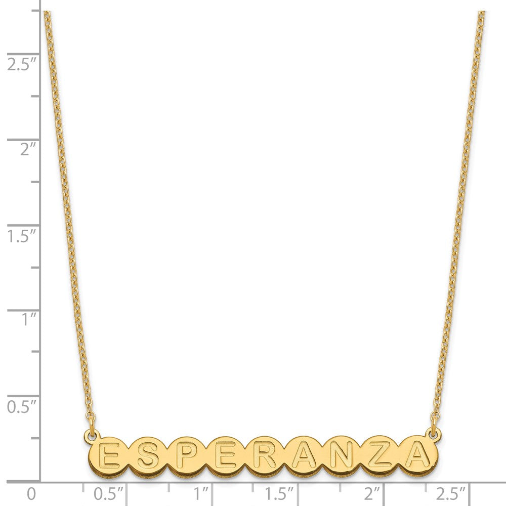 Gold Plated Sterling Silver/Gold 9 Letter Bubble Necklace