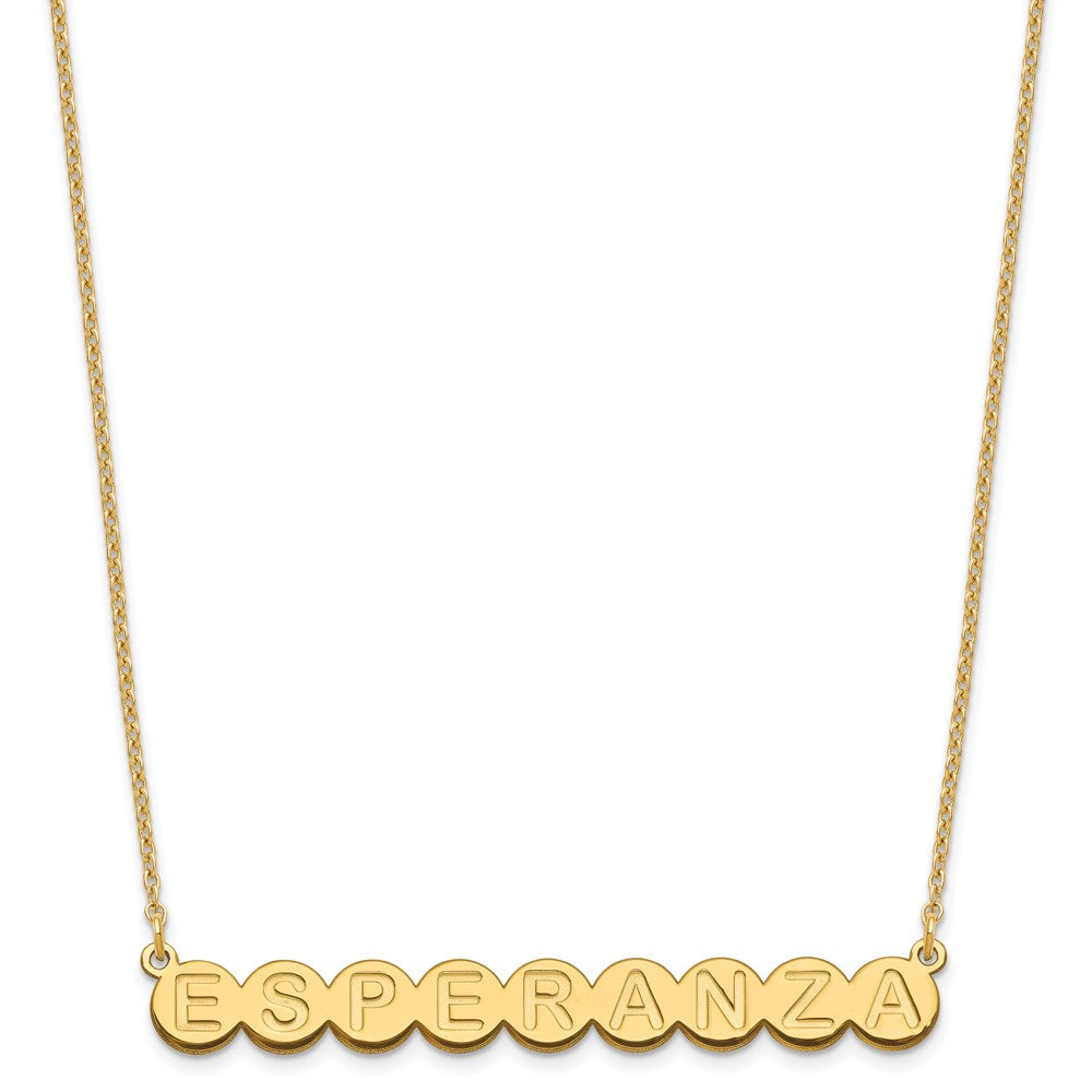 Gold Plated Sterling Silver/Gold 9 Letter Bubble Necklace
