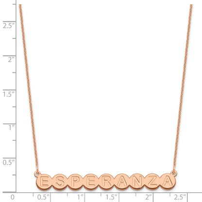 14K Rose Gold 9 Letter Bubble Necklace