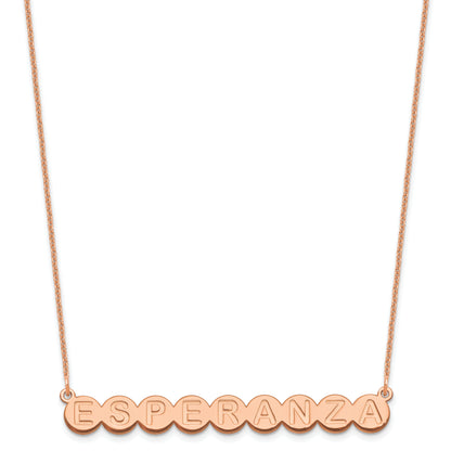 14K Rose Gold 9 Letter Bubble Necklace