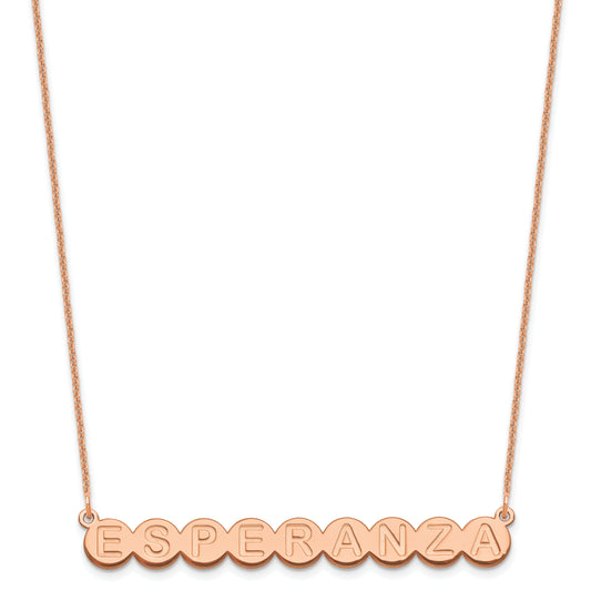 14K Rose Gold 9 Letter Bubble Necklace