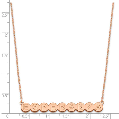 Rose Plated Sterling Silver/Rose 9 Letter Bubble Necklace