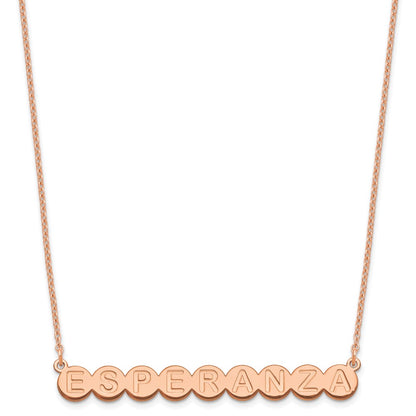 Rose Plated Sterling Silver/Rose 9 Letter Bubble Necklace