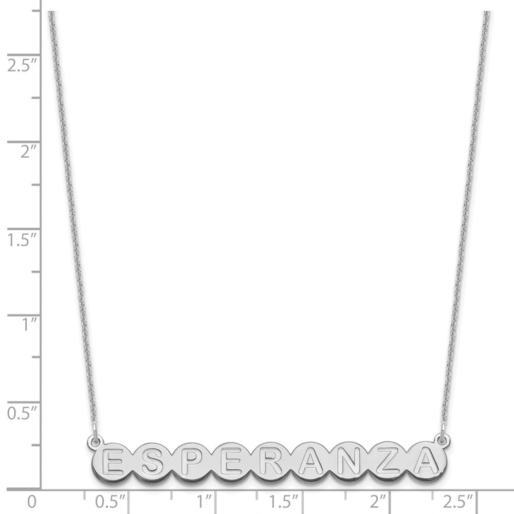 14K White Gold 9 Letter Bubble Necklace