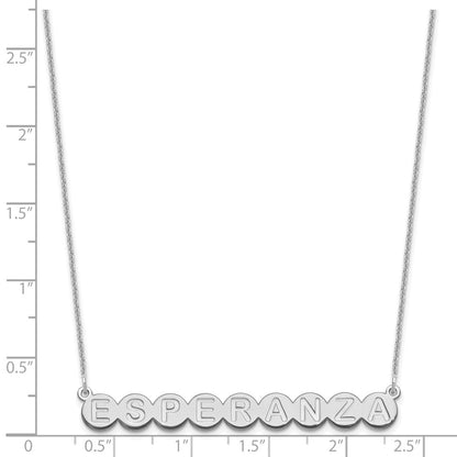 14K White Gold 9 Letter Bubble Necklace