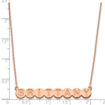 Rose Plated Sterling Silver/Rose 8 Letter Bubble Necklace