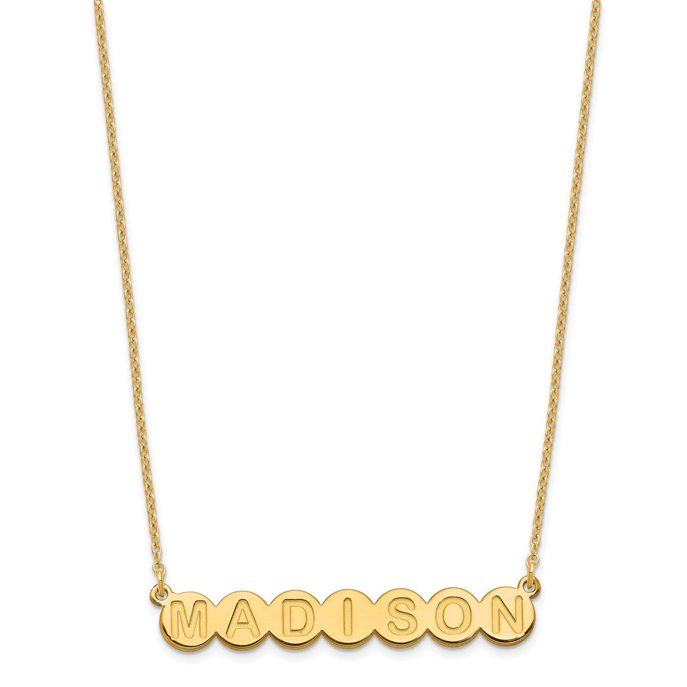 Gold Plated Sterling Silver/Gold 7 Letter Bubble Necklace