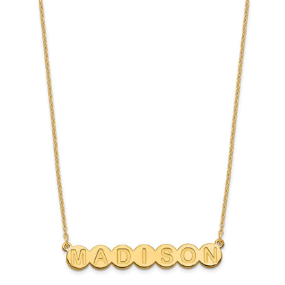 Gold Plated Sterling Silver/Gold 7 Letter Bubble Necklace