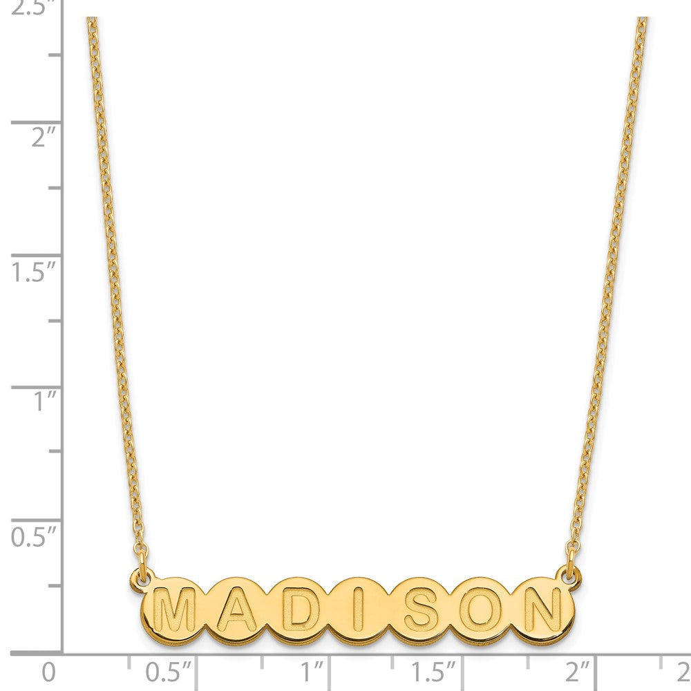 Gold Plated Sterling Silver/Gold 7 Letter Bubble Necklace