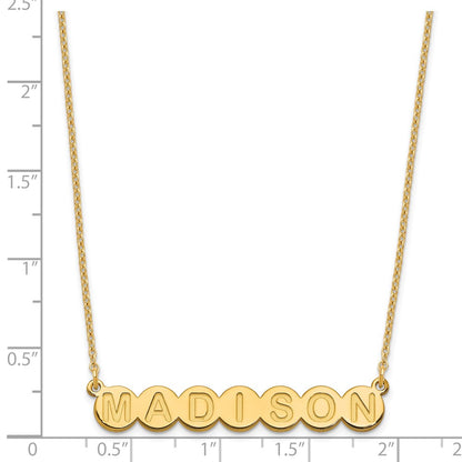 Gold Plated Sterling Silver/Gold 7 Letter Bubble Necklace