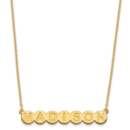 Gold Plated Sterling Silver/Gold 7 Letter Bubble Necklace