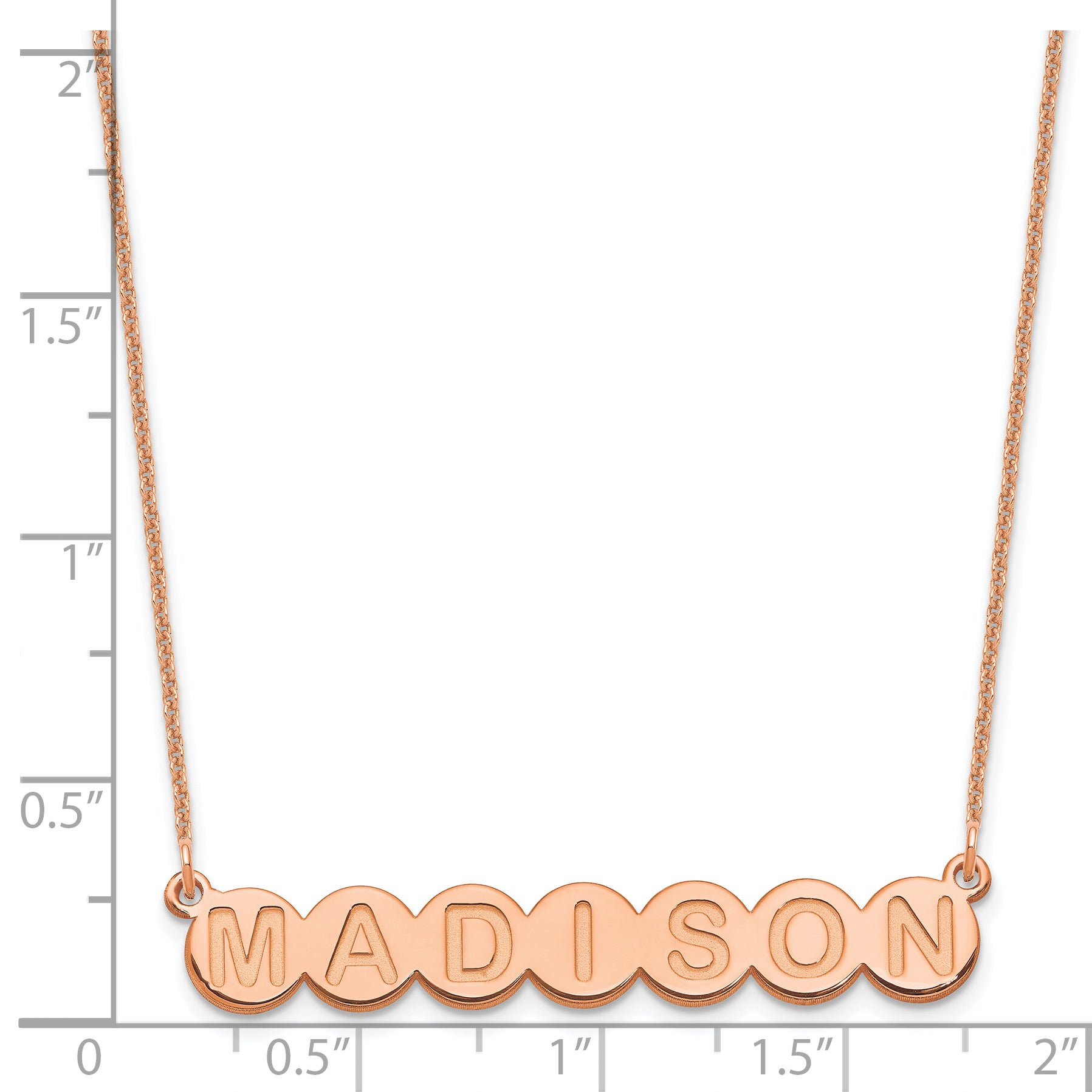 14K Rose Gold 7 Letter Bubble Necklace