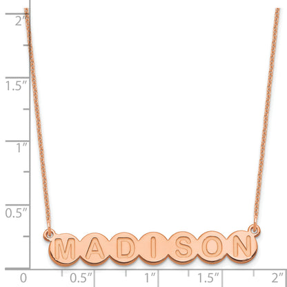 14K Rose Gold 7 Letter Bubble Necklace
