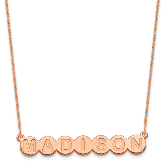 14K Rose Gold 7 Letter Bubble Necklace
