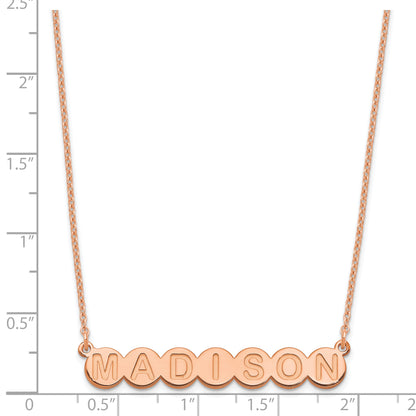 Rose Plated Sterling Silver/Rose 7 Letter Bubble Necklace