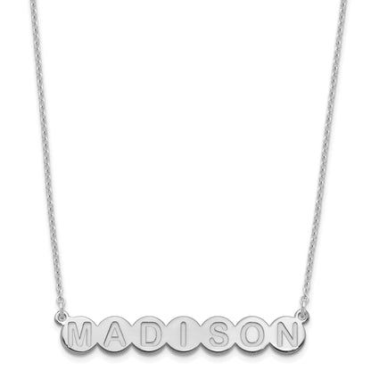 Sterling Silver Silver/Rhodium Plated 7 Letter Bubble Necklace
