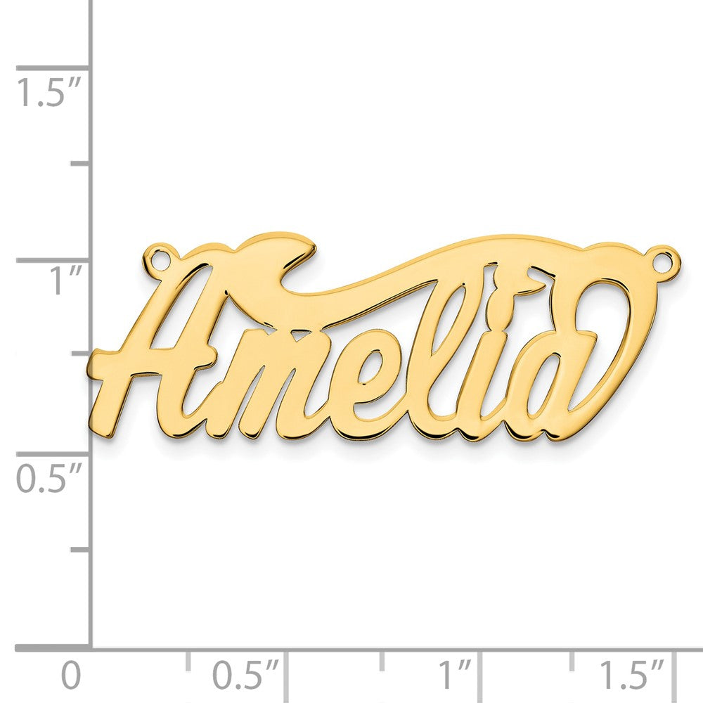 Gold Plated Sterling Silver/Gold Polished Name Plate