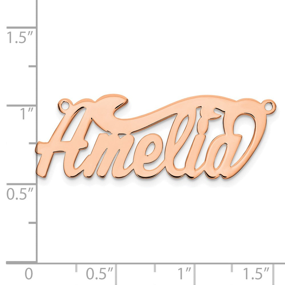 14K Rose Gold Polished Name Plate