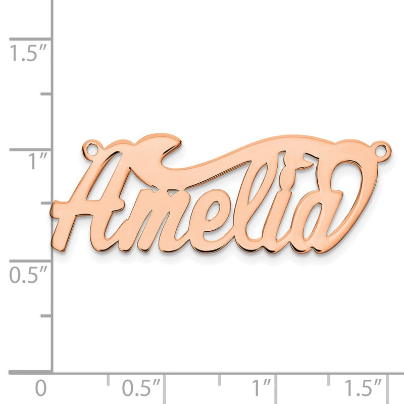 14K Rose Gold Polished Name Plate