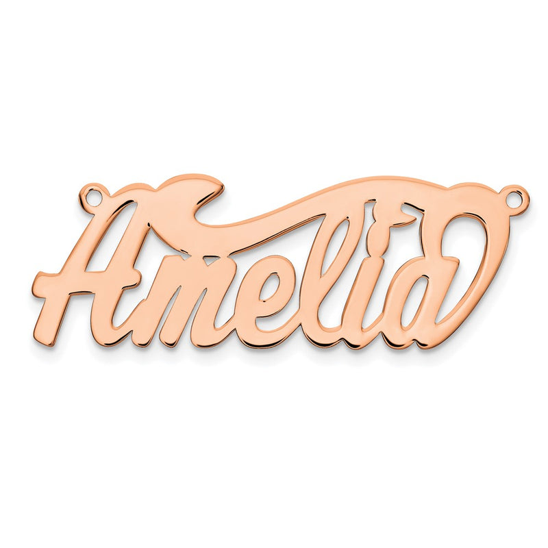 14K Rose Gold Polished Name Plate