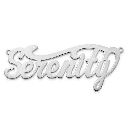 Sterling Silver Silver/Rhodium Plated Polished Name Plate