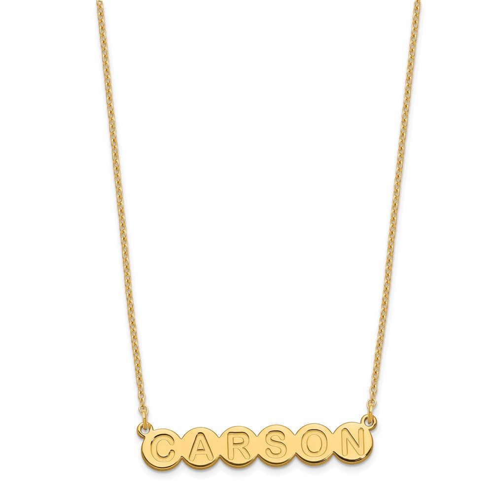Gold Plated Sterling Silver/Gold 6 Letter Bubble Necklace
