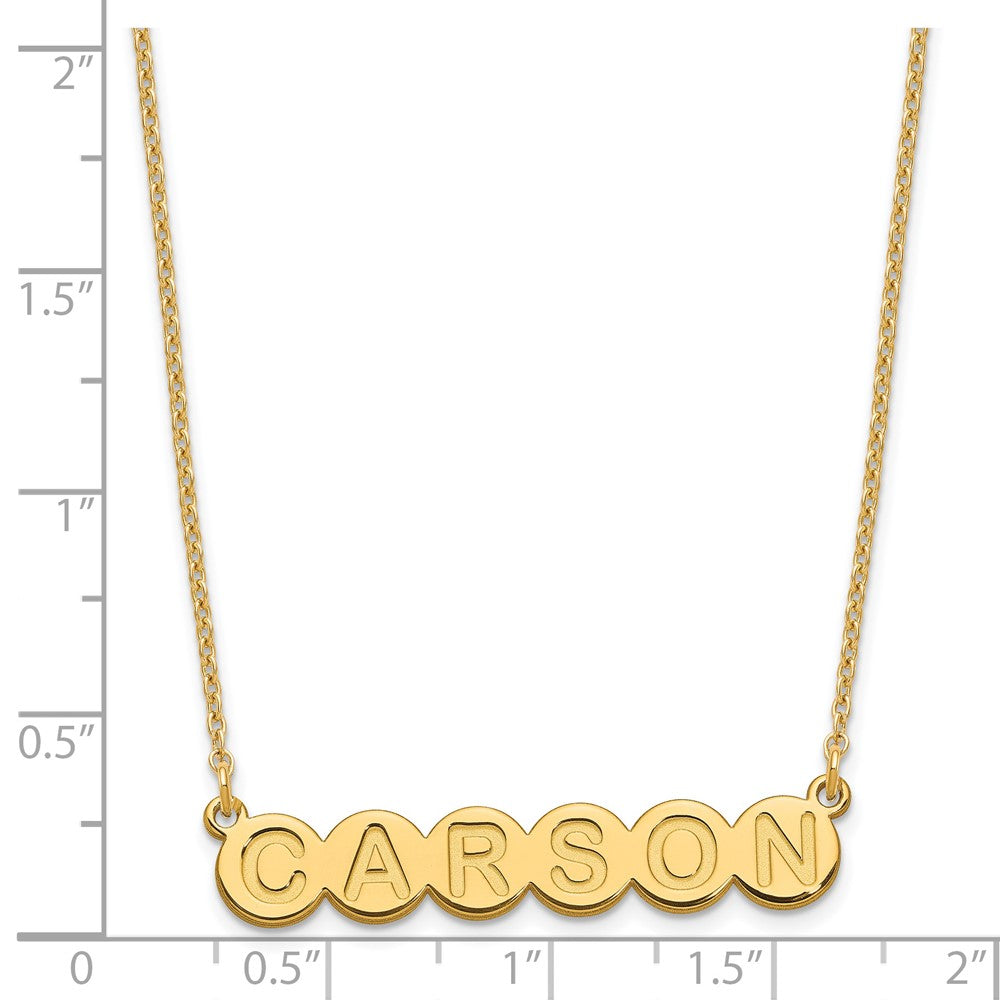 Gold Plated Sterling Silver/Gold 6 Letter Bubble Necklace