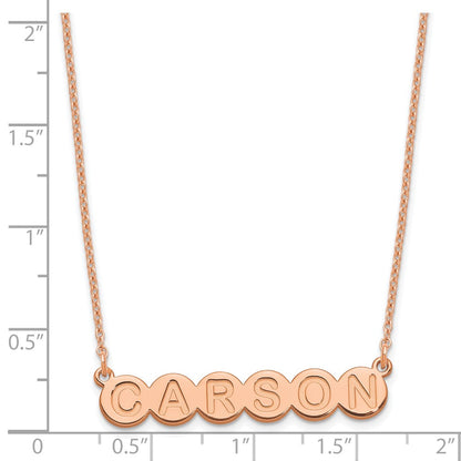 Rose Plated Sterling Silver/Rose 6 Letter Bubble Necklace