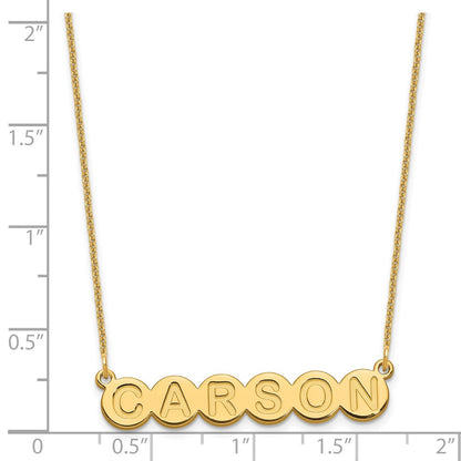 14K Yellow Gold 6 Letter Bubble Necklace