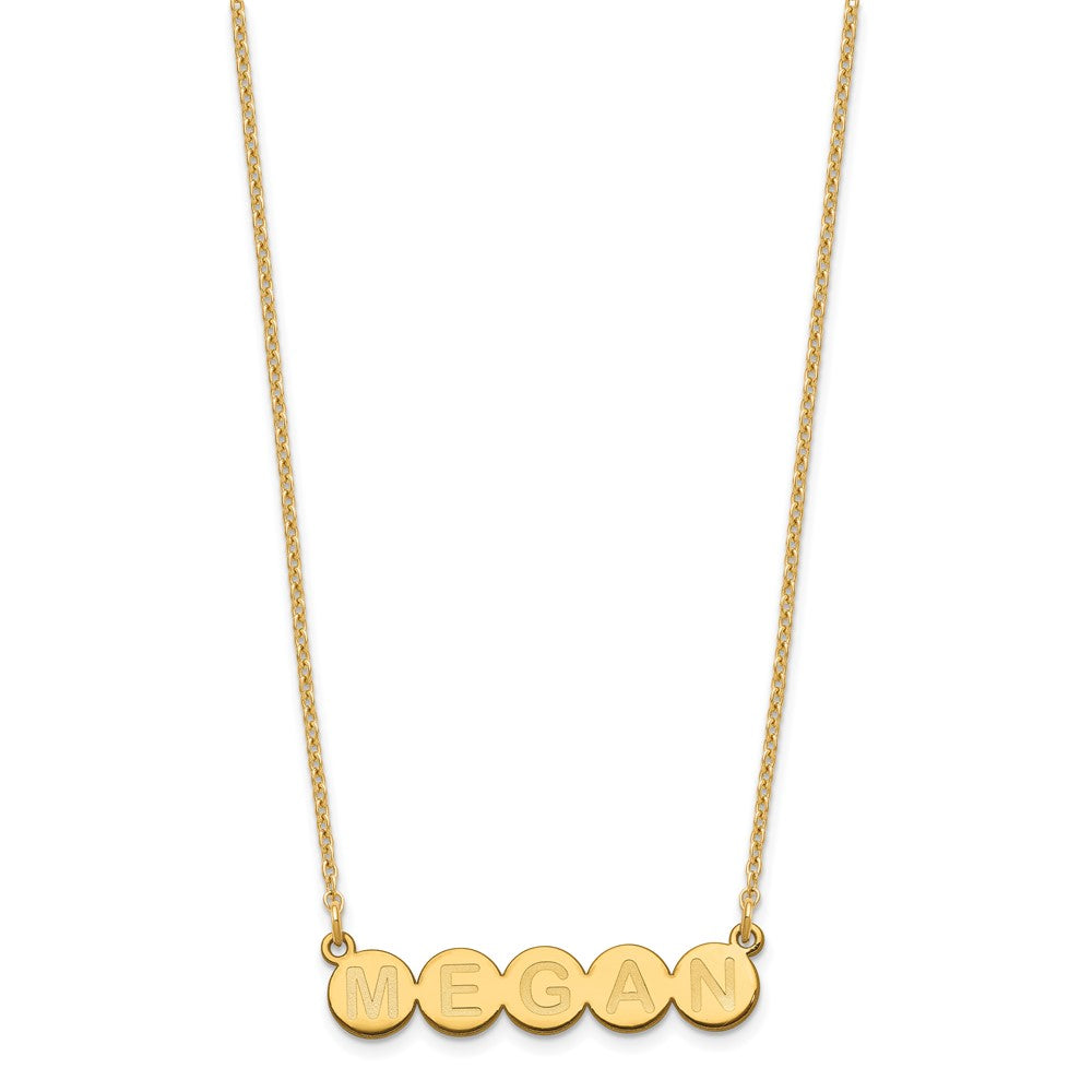 Gold Plated Sterling Silver/Gold 5 Letter Bubble Necklace