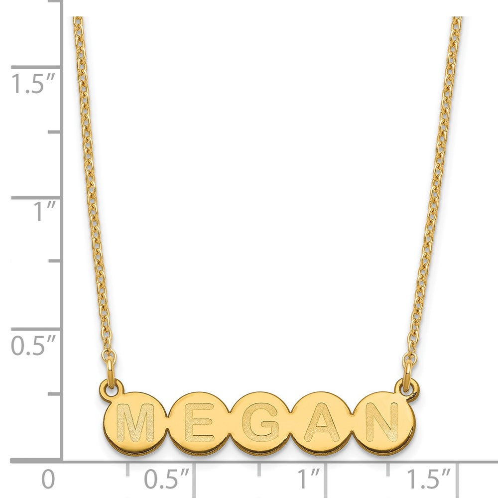 Gold Plated Sterling Silver/Gold 5 Letter Bubble Necklace