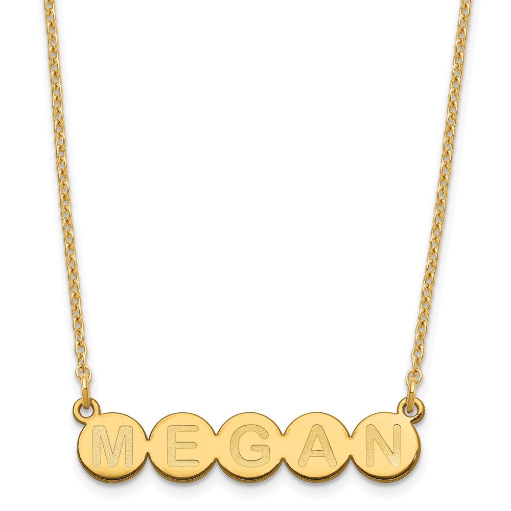 Gold Plated Sterling Silver/Gold 5 Letter Bubble Necklace